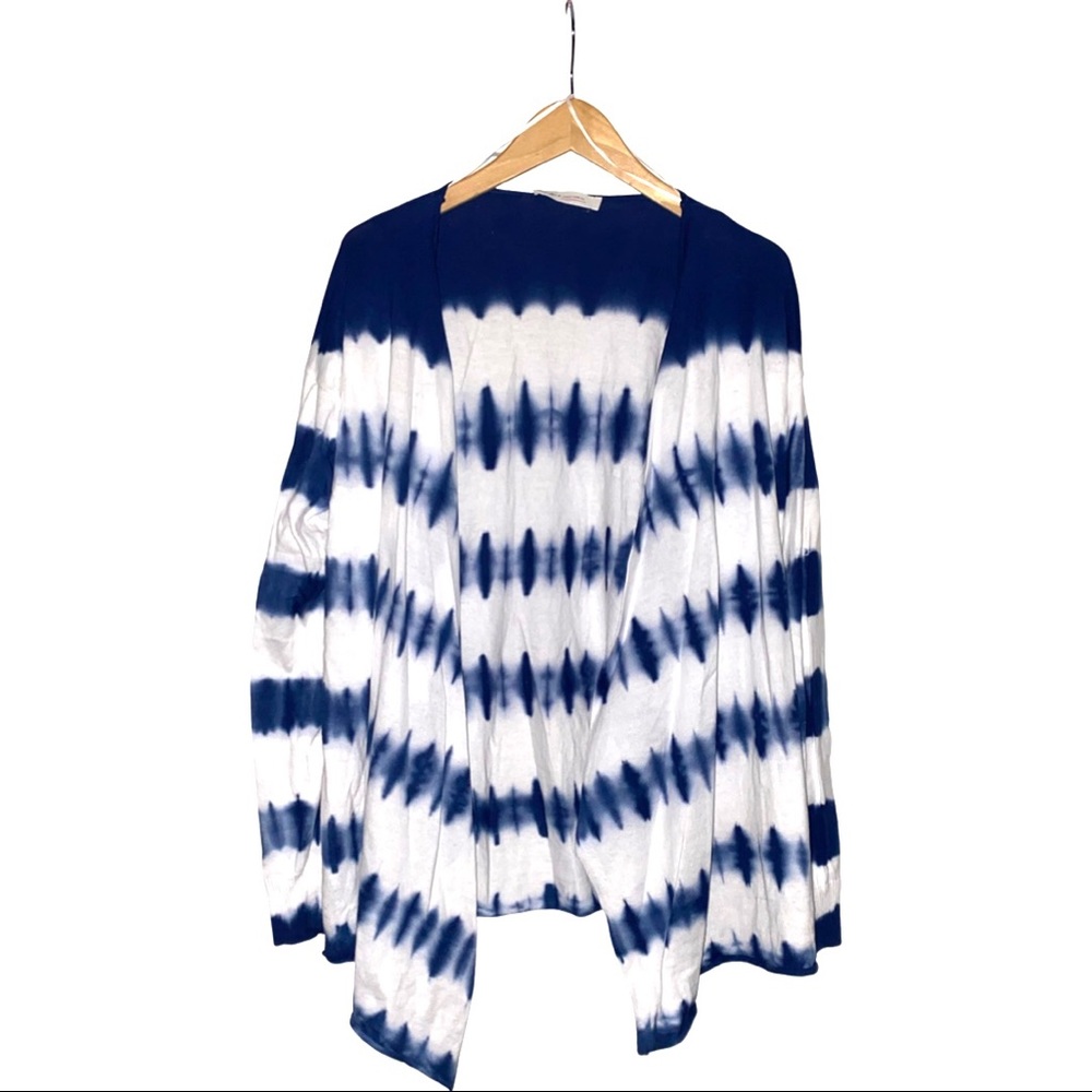 Two by Vince Camuto Open Front Tye Dye Cotton Cardigan